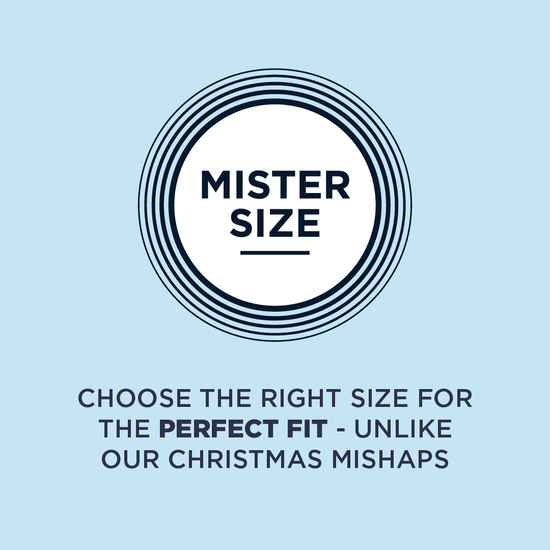 Logo Mister Size s textom pod ním: Vyberte si správnu veľkosť pre dokonalé prispôsobenie
