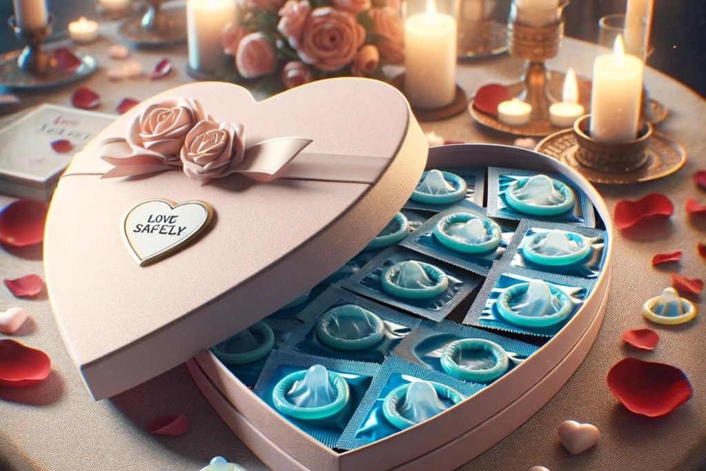 Kondómy v krabičke v tvare srdca na Valentína